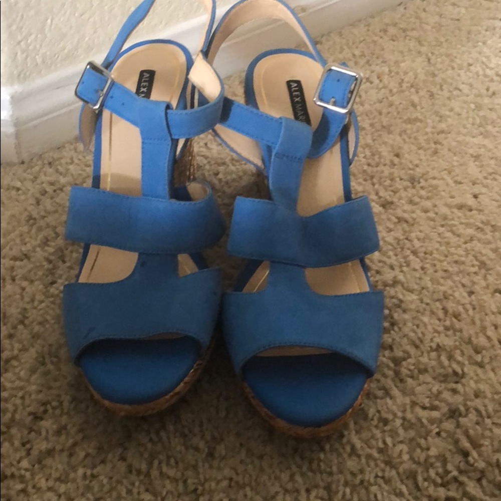 Alex Marie royal blue wedges brand new
